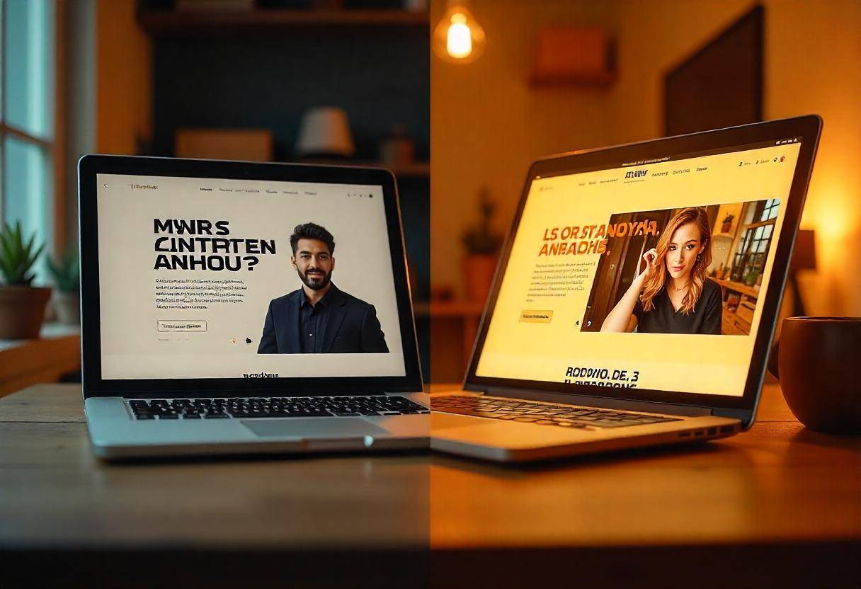 Comparación entre un sitio web profesional y uno hecho de apuro